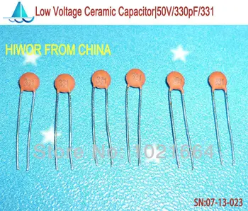 (1000 бр./лот) (Керамични кондензатори|Ниска) 50V 330pF 331, Низковольтный керамичен диск кондензатор, TOLLE.10%